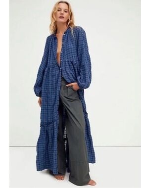Free People Edie Maxi Button Down Dress